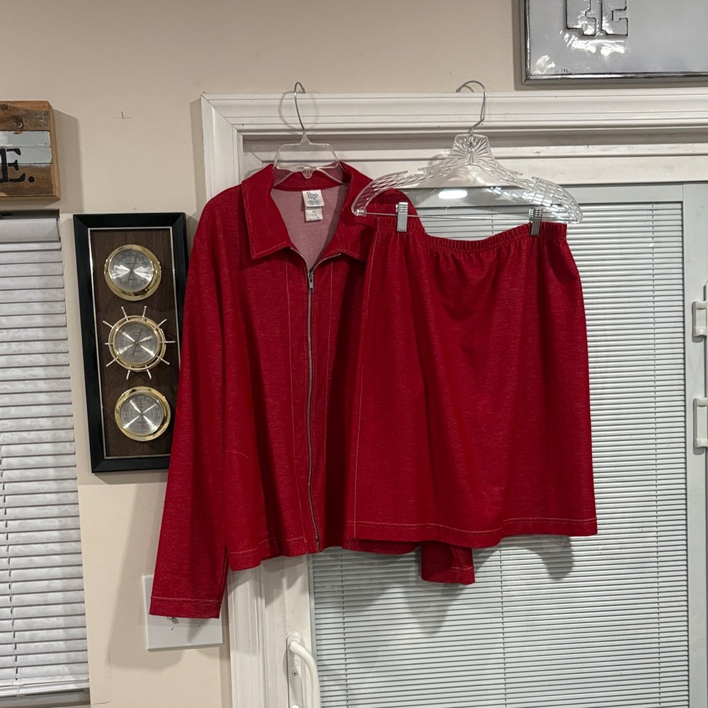 Weekenders Vibrant Red skirt set vintage